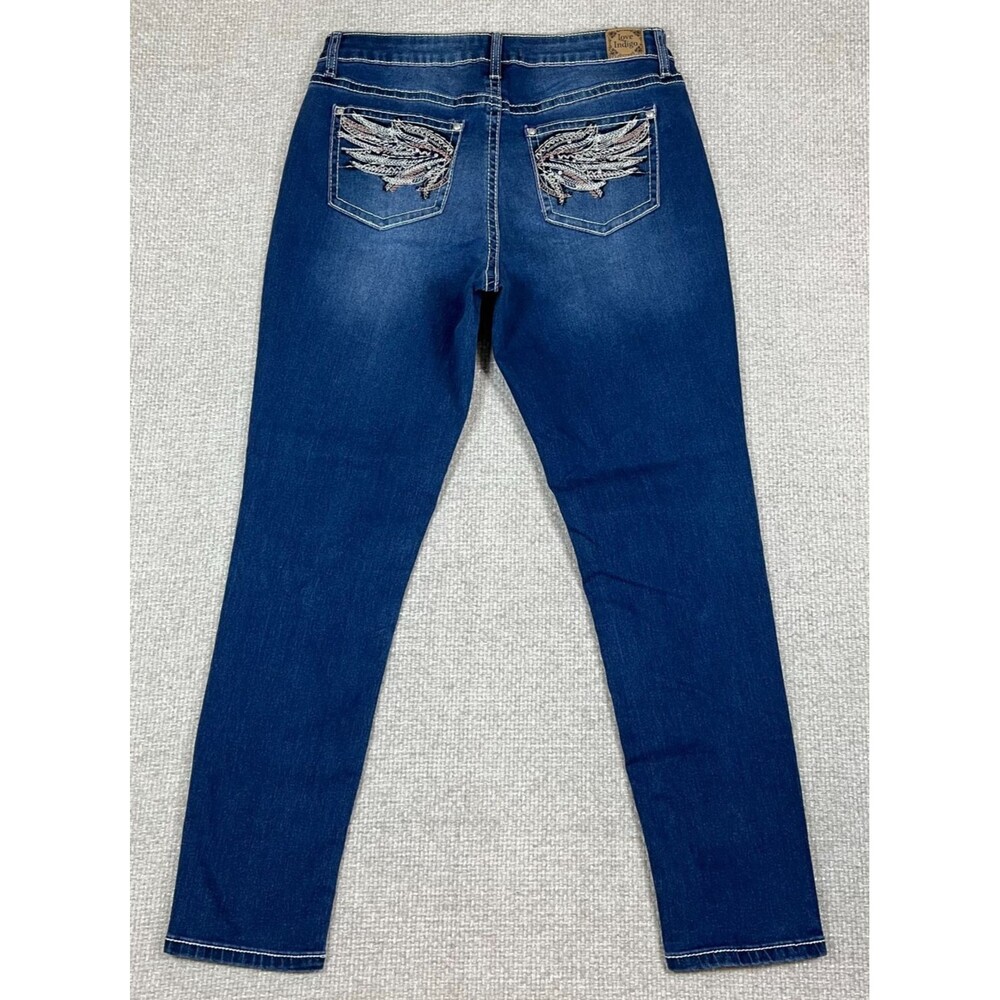 Love Indigo Jeans Women's 12 Skinny Stretch Blue Denim Mid Rise Dark Wash